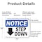 Signmission Step Down (Down Arrow), 14 in W x Rectangle, Aluminum OS-2PACK-NS-A-1014-L-18457 - alternate 7